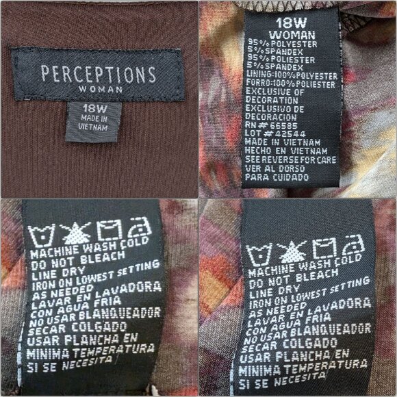 Perceptions Woman Maxi Dress Multicolor Floral Short Sleeve V Neck Size 18W - Picture 6 of 11